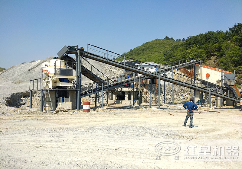 石頭制砂現場