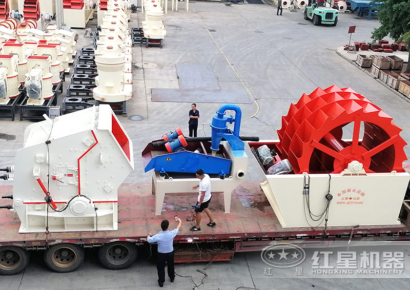 一套鵝卵石洗沙機器生產線發貨 一套鵝卵石洗沙機器生產線發貨