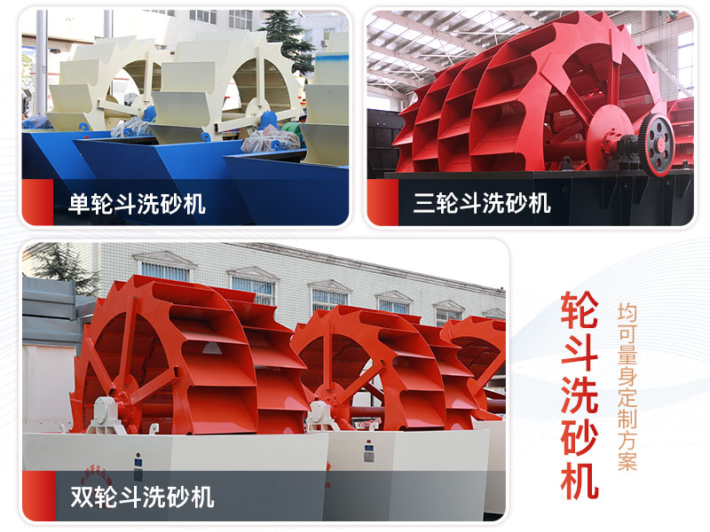 輪斗洗砂機類型有單輪斗、雙輪斗以及三輪斗 輪斗洗砂機類型有單輪斗、雙輪斗以及三輪斗