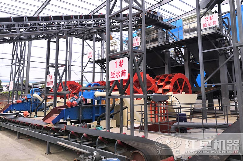 砂石場配置多臺輪斗洗砂機 砂石場配置多臺輪斗洗砂機