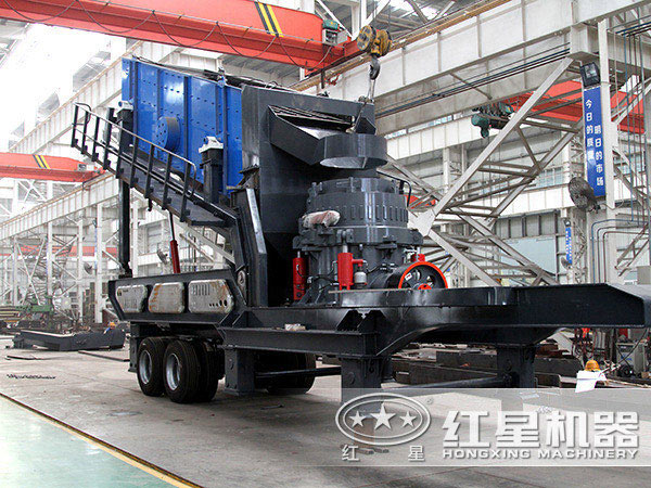 建筑垃圾移動(dòng)破碎機(jī)正面圖