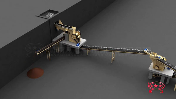 50-80T/H石料破碎生產線給料情況