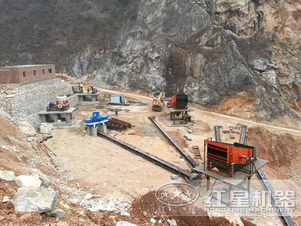 石英石制沙機現場