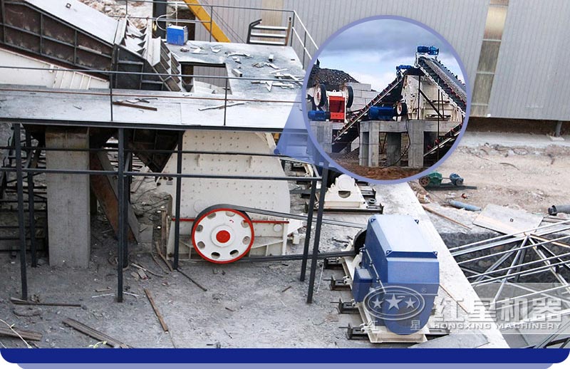 重錘破碎機現場只需要一臺紅星重錘破