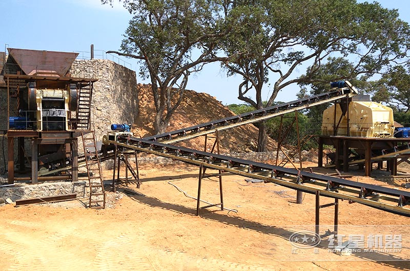 反擊破和顎破制砂現(xiàn)場(chǎng)